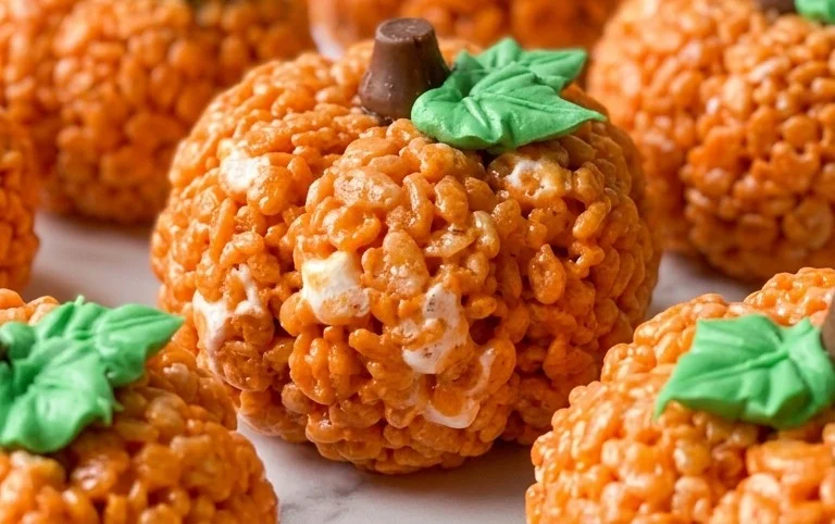 Rice Krispie Treat Pumpkins