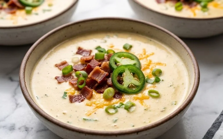 Jalapeno Popper Soup- Creamy & Flavorful Appetizer Bowl