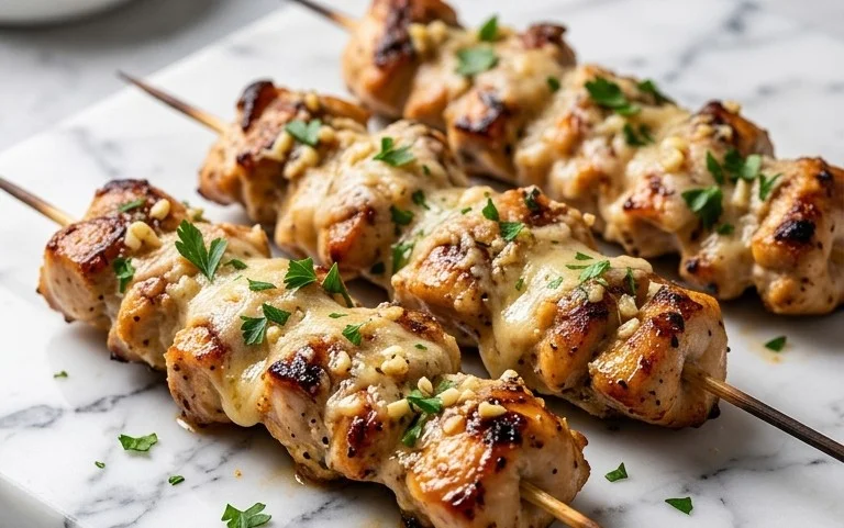 Garlic Parmesan Chicken Skewers Weeknight Wonder