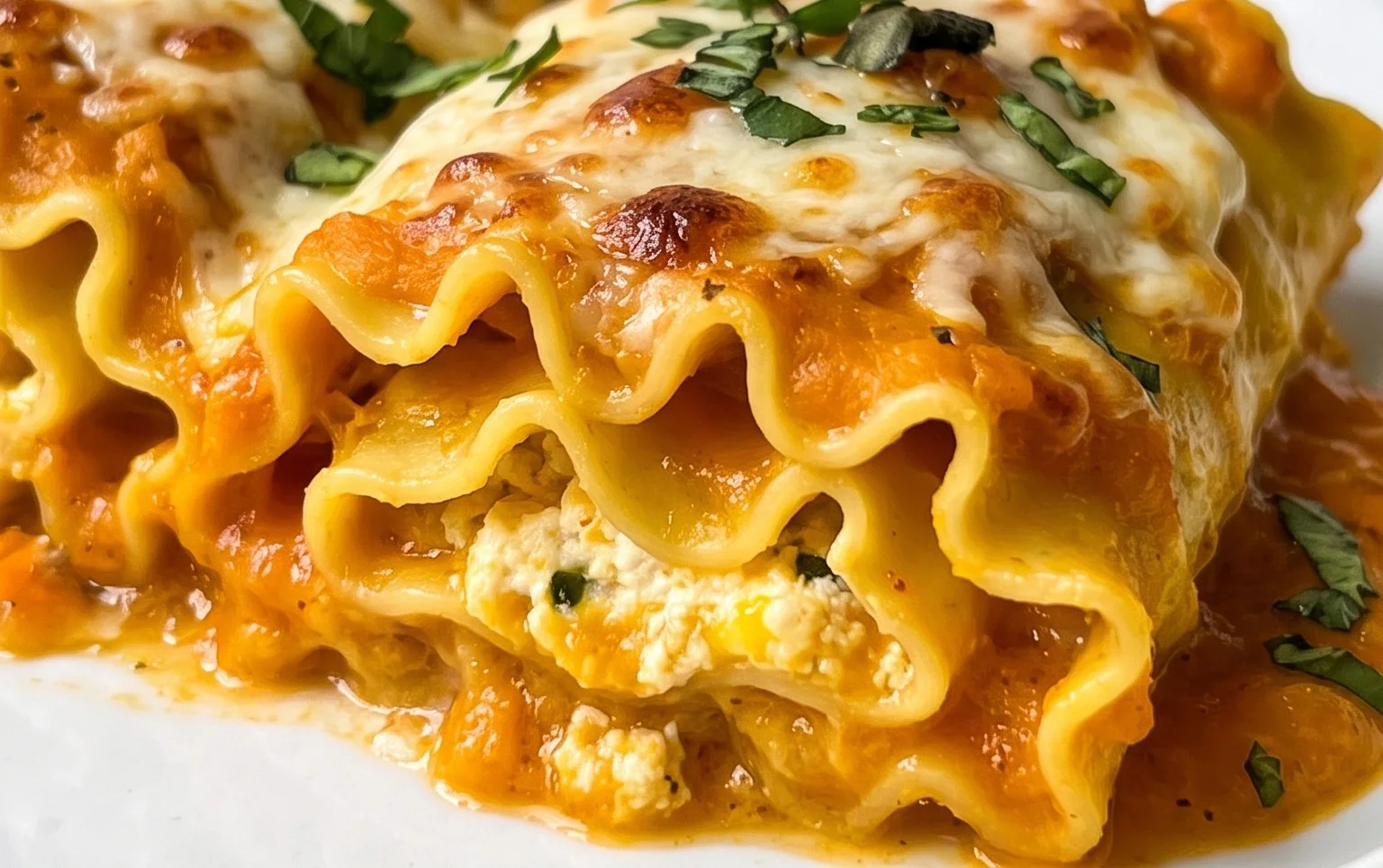 Butternut Squash Lasagna Roll-Ups with Ricotta