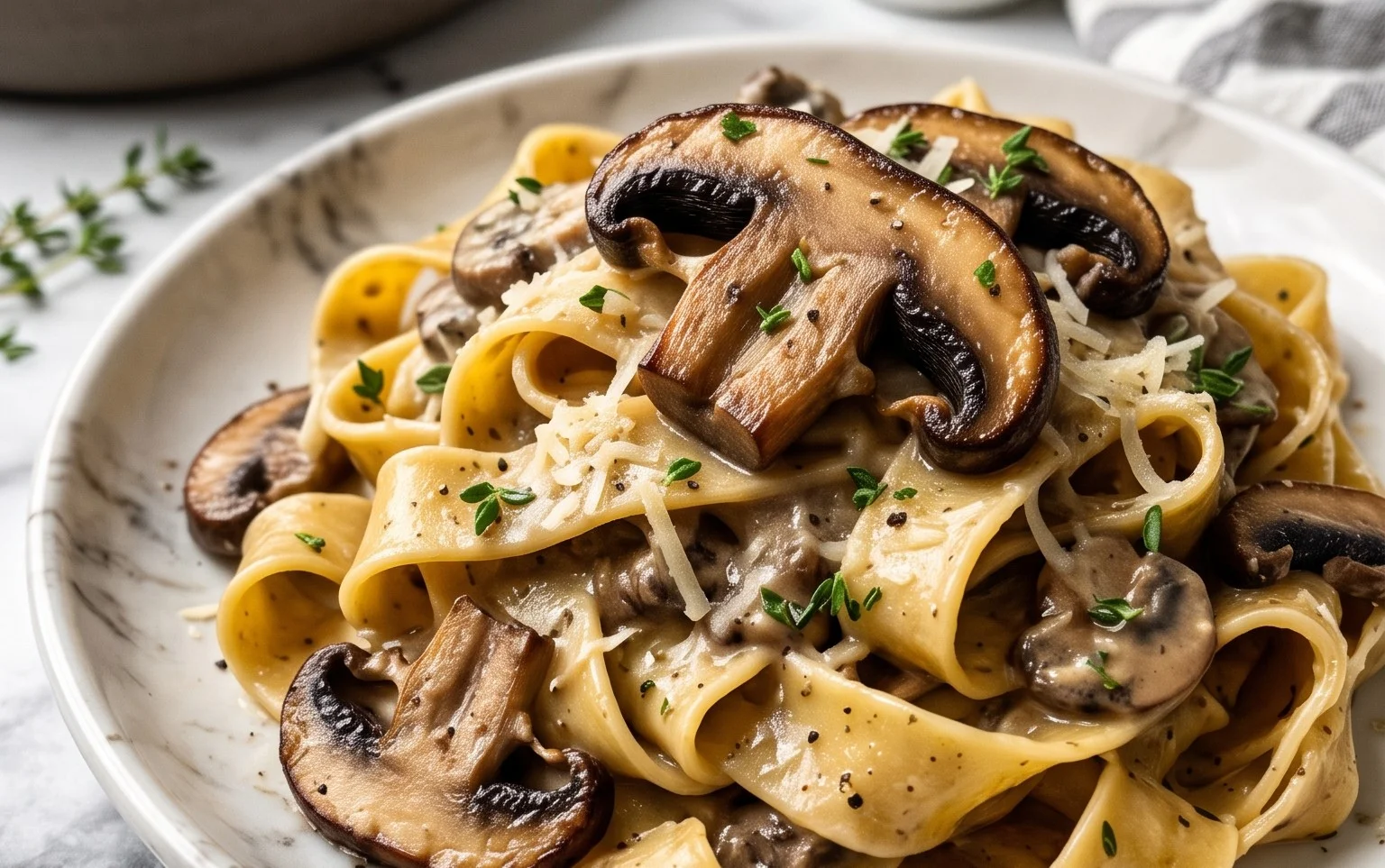 Easy Portobello Mushroom Pappardelle Recipe